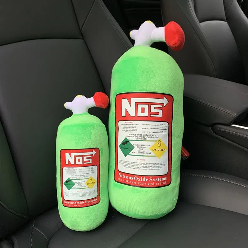 Car Seat Creative Headrest Neck Plush Pillows Car Nitrogen Cylinder Shape Neck Pillow Seat Cushion Waist Pillow Car Accessories