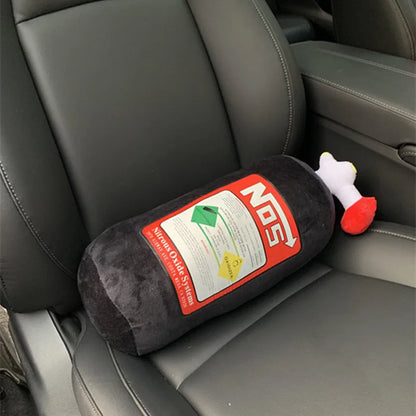 Car Seat Creative Headrest Neck Plush Pillows Car Nitrogen Cylinder Shape Neck Pillow Seat Cushion Waist Pillow Car Accessories