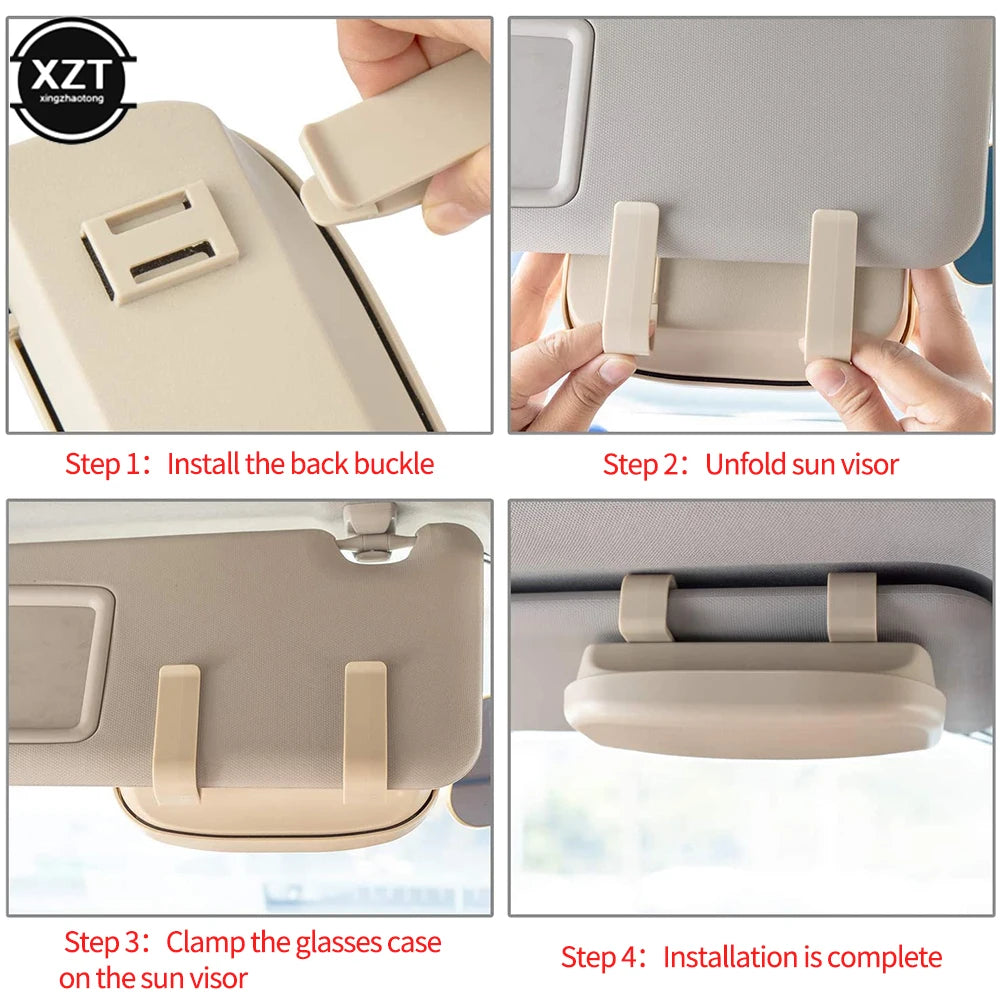 Car Glasses Box Storage Holder Sunglasses Case Glasses Holder Magnetic Car Sun Visor Glasses Car Accessories