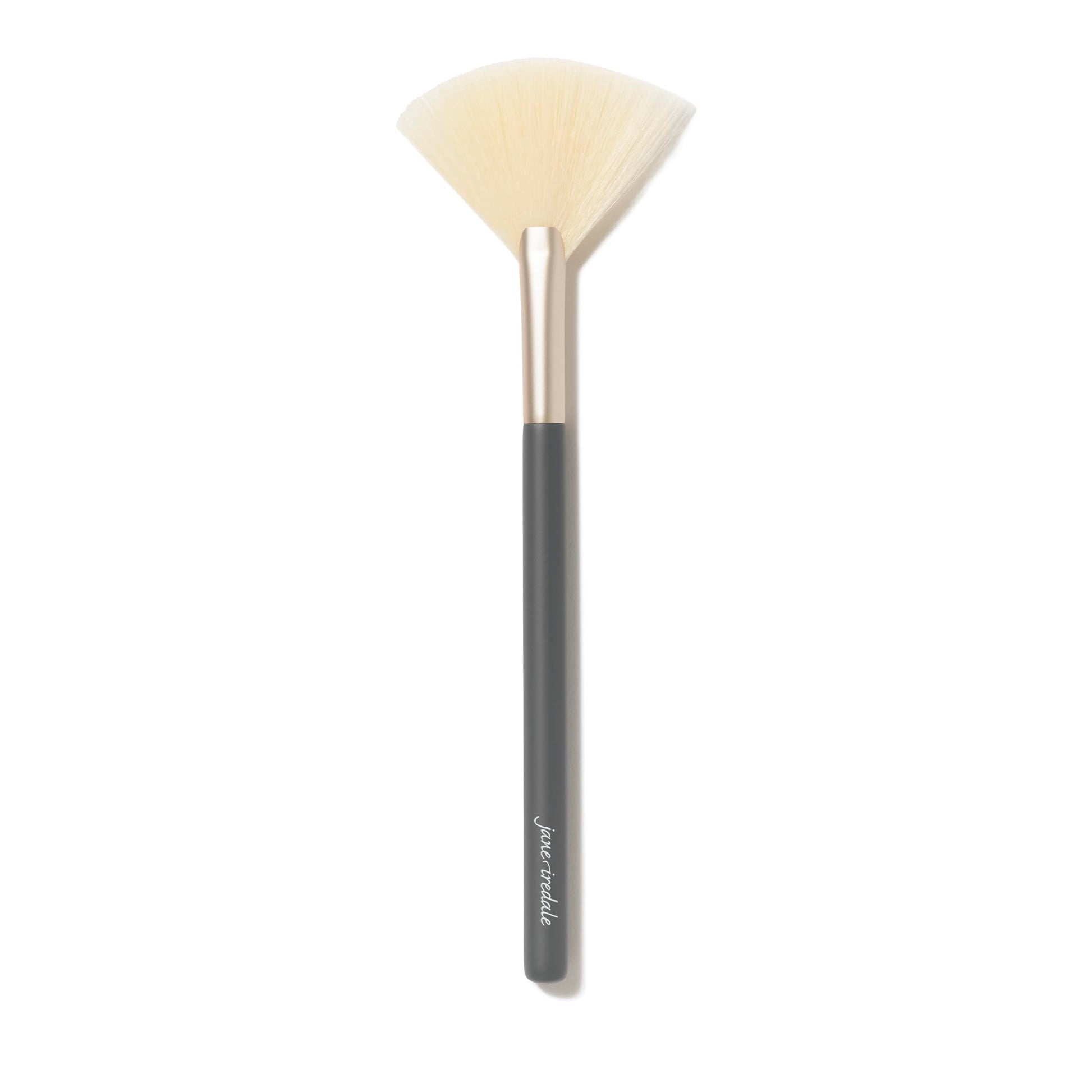 jane iredale Fan Brush, Light, Arched Cosmetic Cheek Brush for Soft, Targeted Application of Powder Blush and Bronzer Makeup, Vegan, Cruelty Free