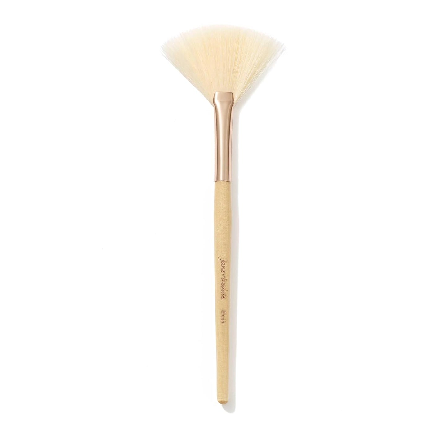 jane iredale Fan Brush, Light, Arched Cosmetic Cheek Brush for Soft, Targeted Application of Powder Blush and Bronzer Makeup, Vegan, Cruelty Free