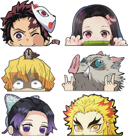 6Pcs Anime Car Decals for Windshield Windows Sticker Decal Waterproof Car Accessories