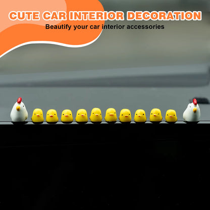 Cute Mini Animal Car Dashboard Accessories Fun Animal Car Rear View Mirror Decor Interior Ornaments Fairy Garden Home Car Gifts