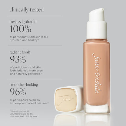 jane iredale Skintuition SPF 30 Radiance-Boosting Liquid Foundation, Perfects and Protects Skin, Medium Coverage, Natural Finish, Vegan, Cruelty-Free