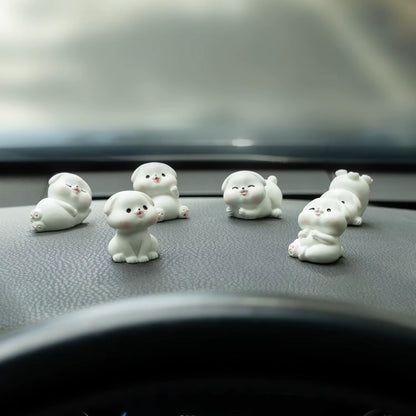 Cute Mini Animal Car Dashboard Accessories Fun Animal Car Rear View Mirror Decor Interior Ornaments Fairy Garden Home Car Gifts
