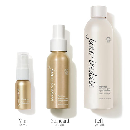 jane iredale Balance Hydration Spray, Natural Moisture-Locking Facial Mist Tones Skin and Sets Makeup for a Natural Finish, Vegan, Gluten-Free