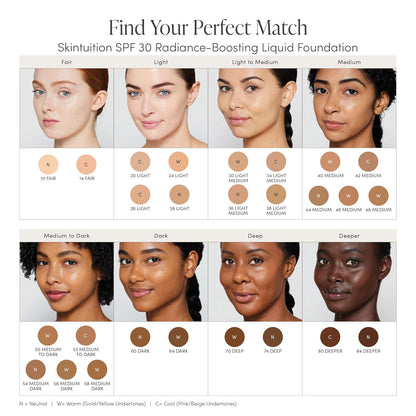 jane iredale Skintuition SPF 30 Radiance-Boosting Liquid Foundation, Perfects and Protects Skin, Medium Coverage, Natural Finish, Vegan, Cruelty-Free