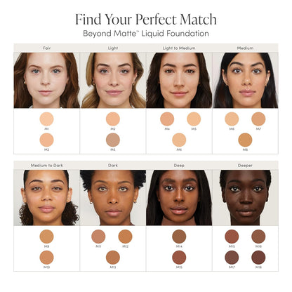 jane iredale Beyond Matte 3-in-1 Liquid Foundation Lightweight, Buildable Coverage with a Semi Matte Finish Vegan, Clean & Cruelty-Free Makeup