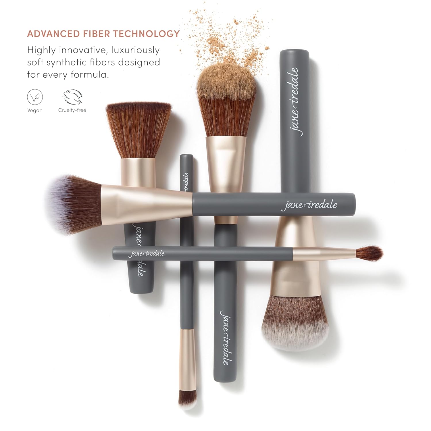jane iredale Cheek Brush, Medium, Tapered Cosmetic Brush Applies and Blends Cream, Liquid, and Powder Makeup Products, Vegan, Cruelty Free