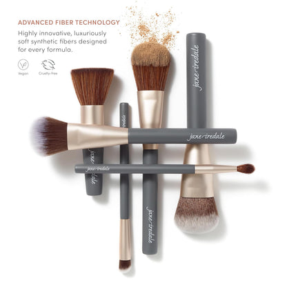 jane iredale Cheek Brush, Medium, Tapered Cosmetic Brush Applies and Blends Cream, Liquid, and Powder Makeup Products, Vegan, Cruelty Free