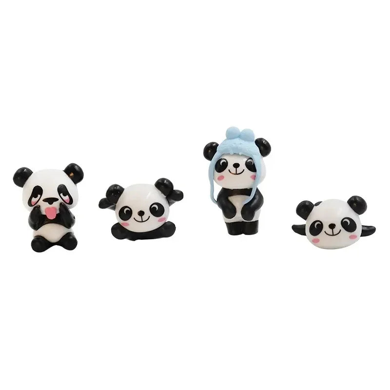 8Pcs/Set Cute Panda Car Accessories Interior Funny Car Decoration Dashboard Mini Cartoon DIY Auto Ornament Decor Supplies