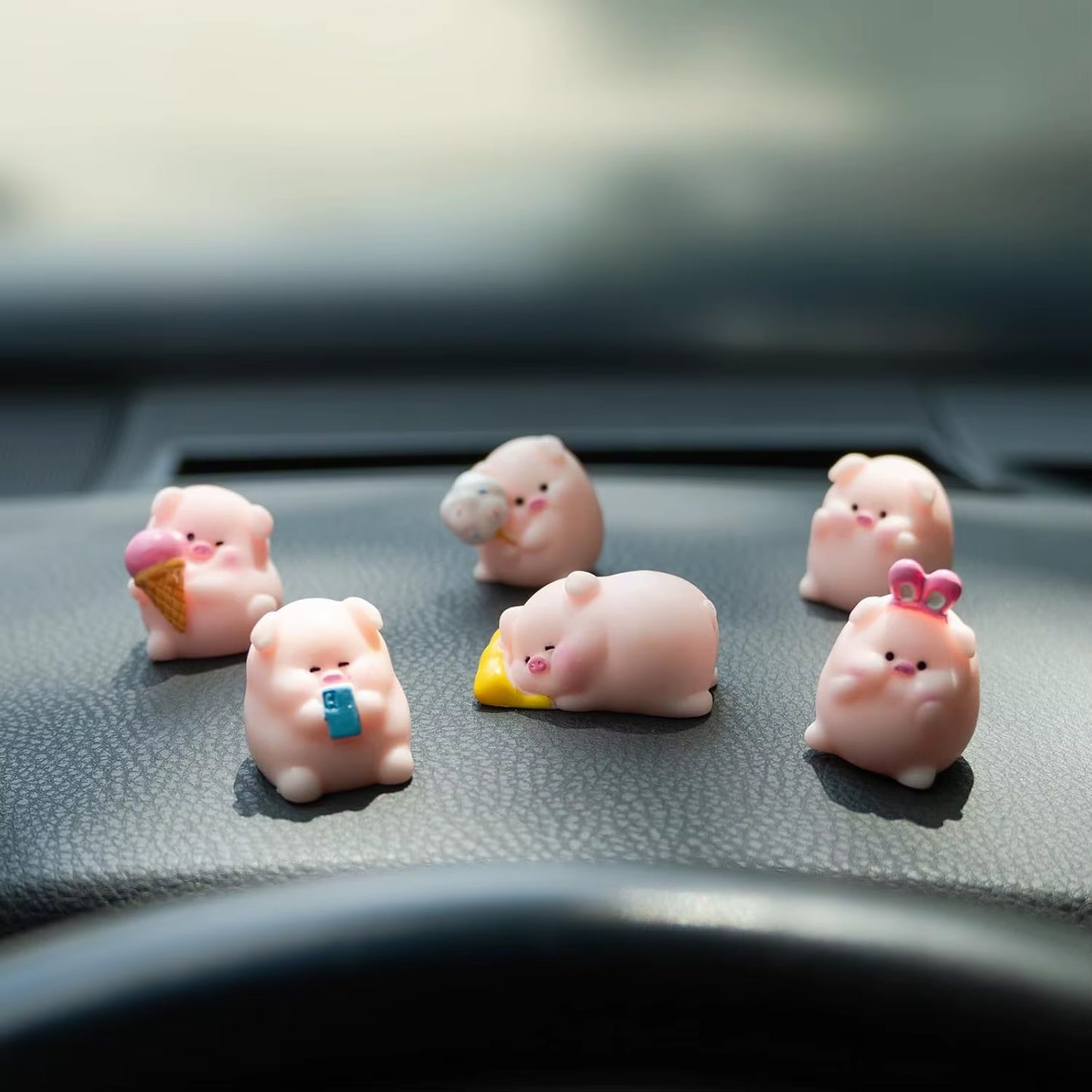 Cute Mini Animal Car Dashboard Accessories Fun Animal Car Rear View Mirror Decor Interior Ornaments Fairy Garden Home Car Gifts